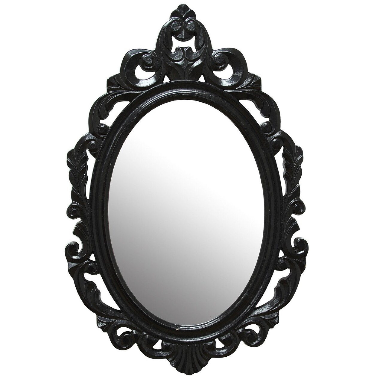 Contemporary Home Living 23.25" Black Baroque Scroll Design Wall Mirror